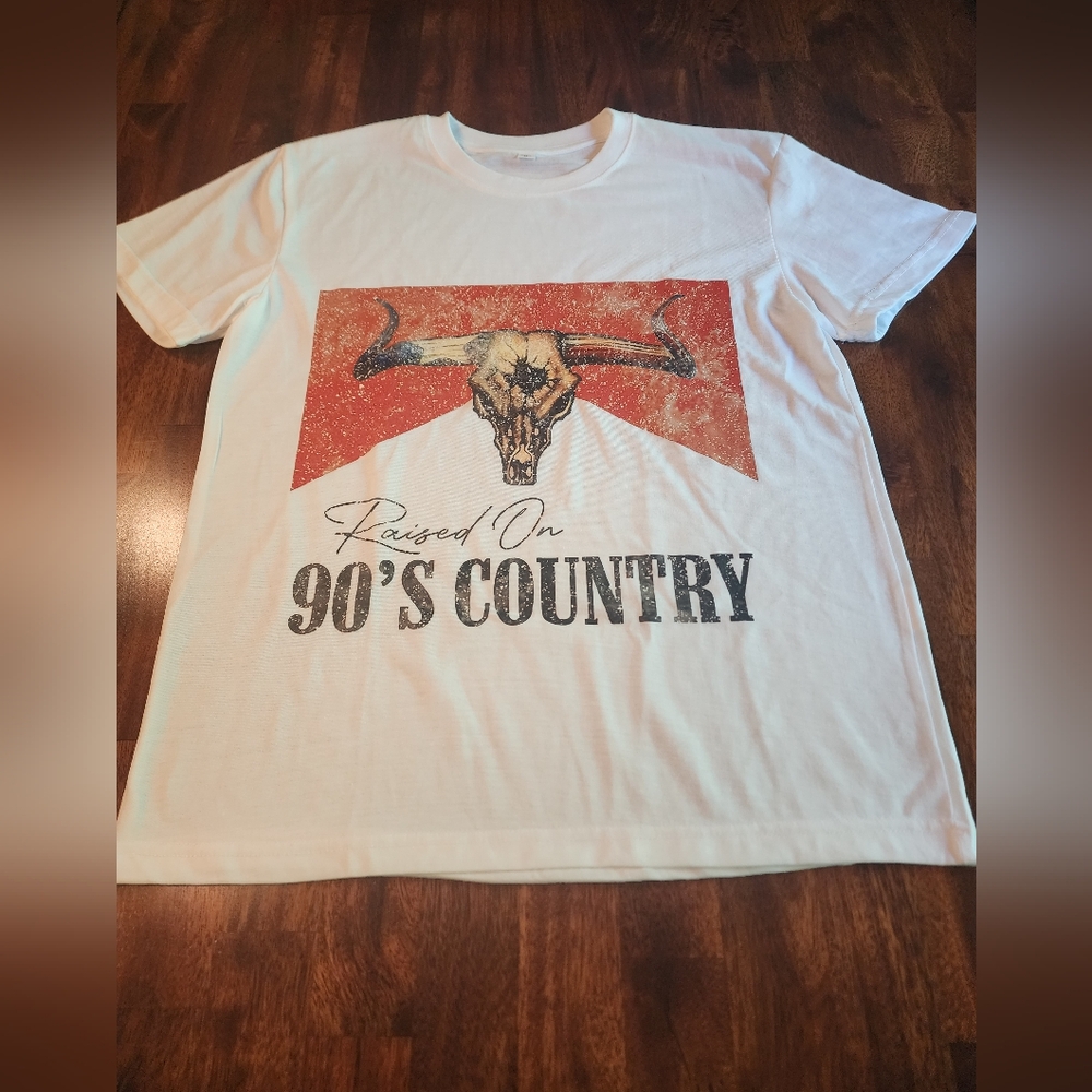 Raised On 90's Country Graphic Tee - White